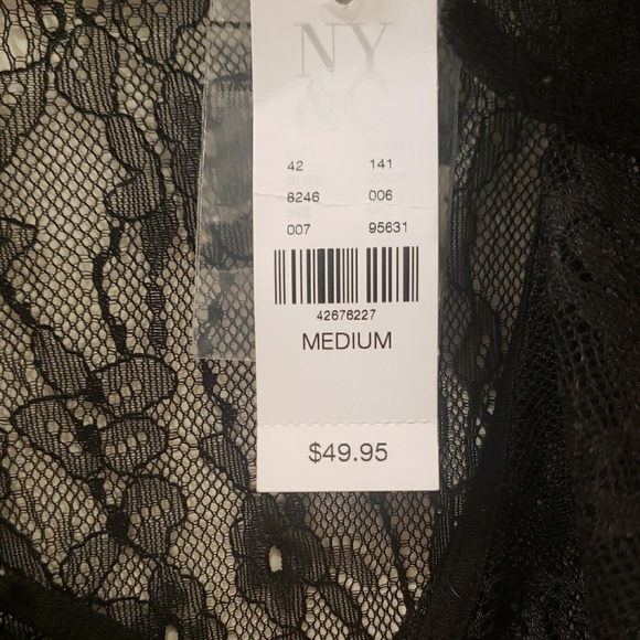 New York & Company Black Ruffled Long Sleeve Blouse - Picture 4 of 7